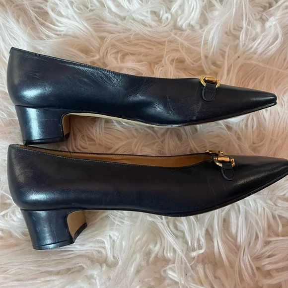Vintage Etienne Aigner Black Leather Horsebit Pumps Heels 7.5 - Picture 3 of 7